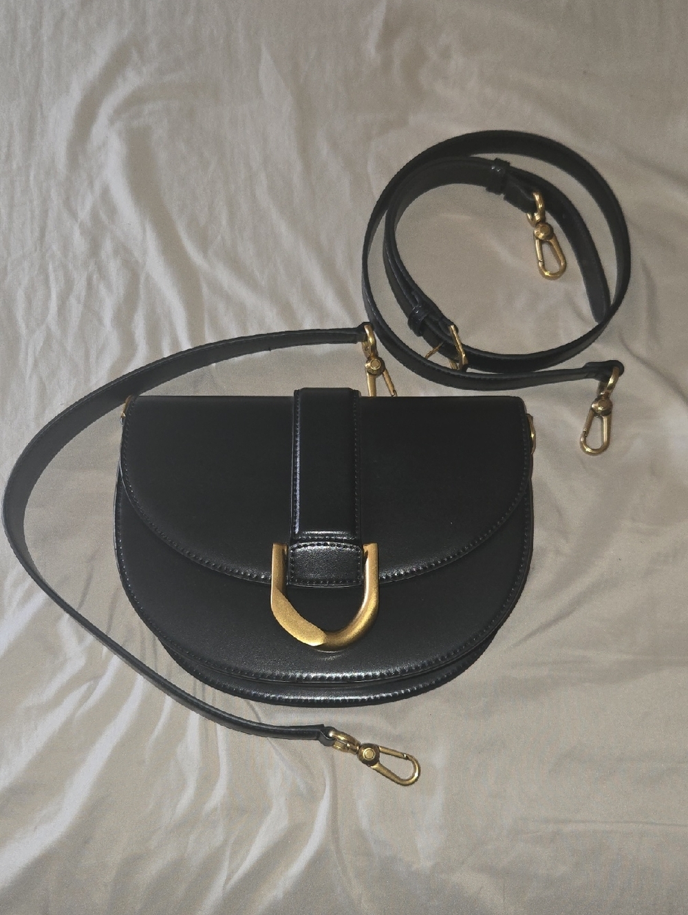 Gabine Vegan Saddle Bag - Black CHARLES & KEITH